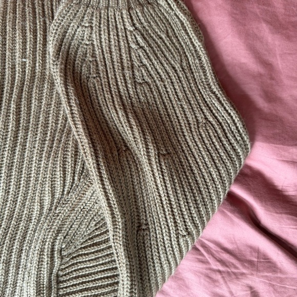 Babaton Guell Sweater Merino Wool Turtle Neck Large Camel Brown - Picture 6 of 7